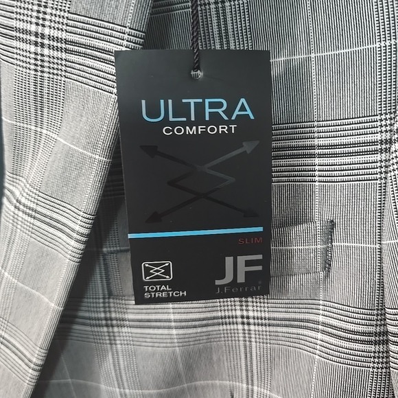 J Ferrar Gray Black Slim Fit Blazer Size 42R And Slim Fit Pants Size 34 NWT - Picture 3 of 13